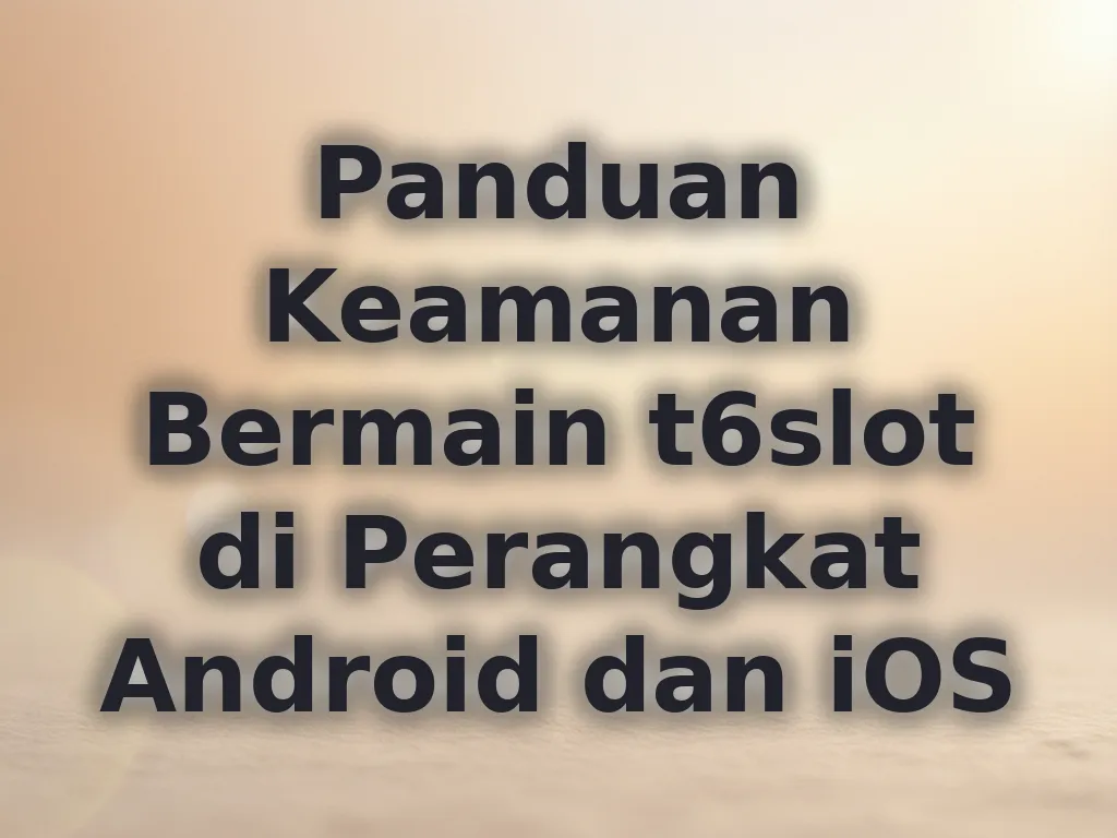Panduan Keamanan Bermain t6slot di Perangkat Android dan iOS