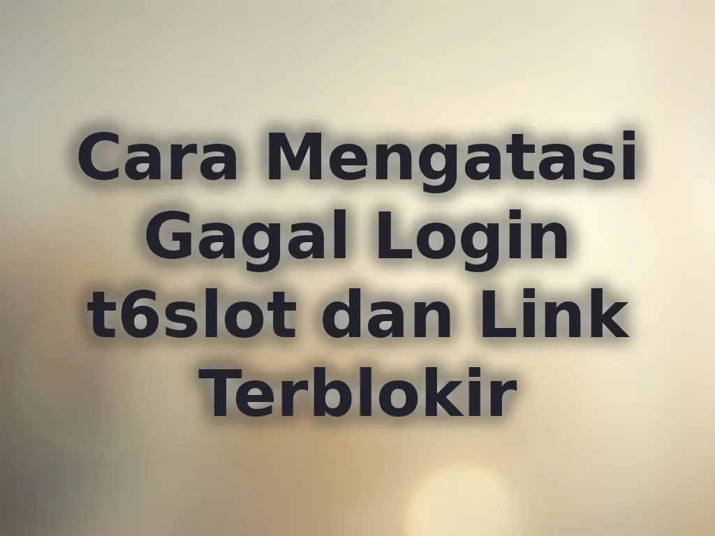 Cara Mengatasi Gagal Login t6slot dan Link Terblokir