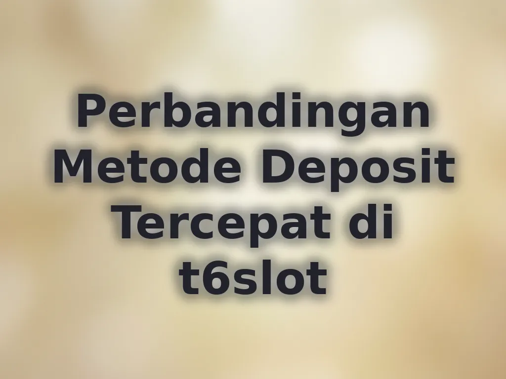 Perbandingan Metode Deposit Tercepat di t6slot